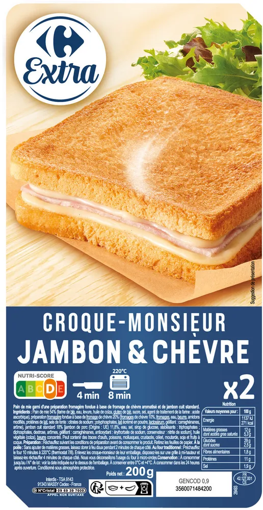 Croque-monsieur jambon & chèvre