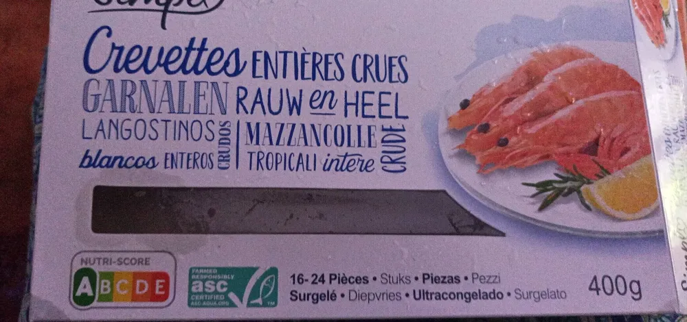 Crevettes ENTIERES CRUES