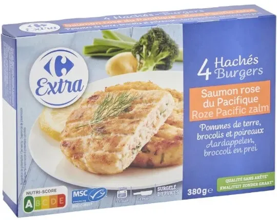 4 haches burger saumon rose