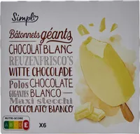 Bâtonnets géants chocolat blanc