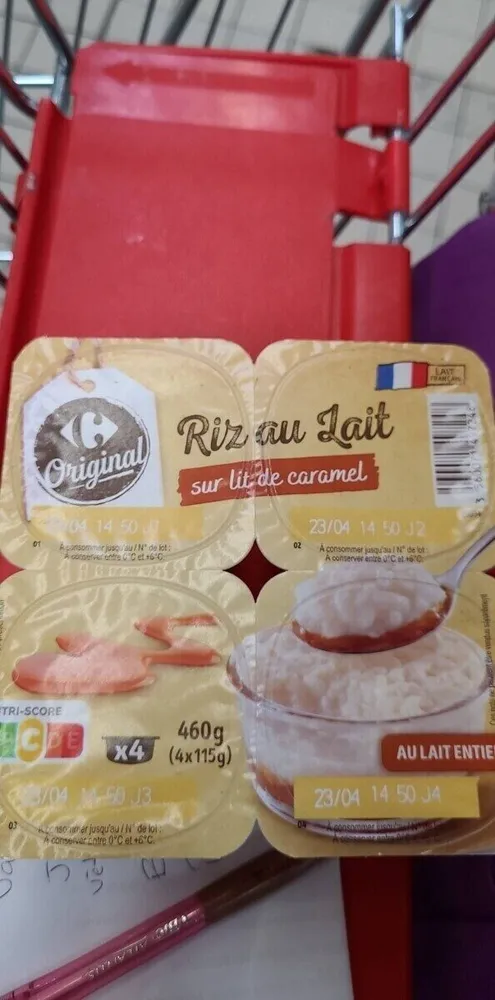 Riz au lait sur lit de caramel