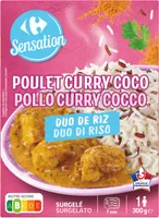 Poulet curry coco duo de riz