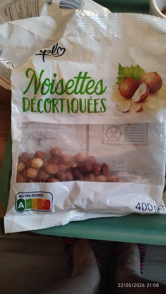 Noisettes décortiquées