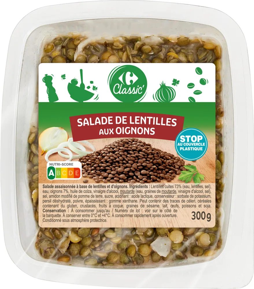 Salade de lentilles aux oignons