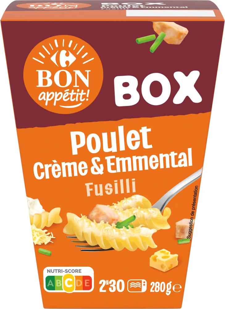 BOX Poulet Crème & Emmental Fusilli