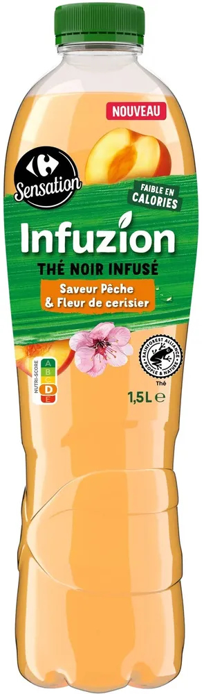 Infuzion Thé noir infusé Saveur Pêche & Fleur de cerisier