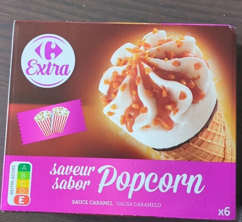 Glace saveur Pop Corn sauce caramel