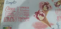 Glaces cône vanille fraise