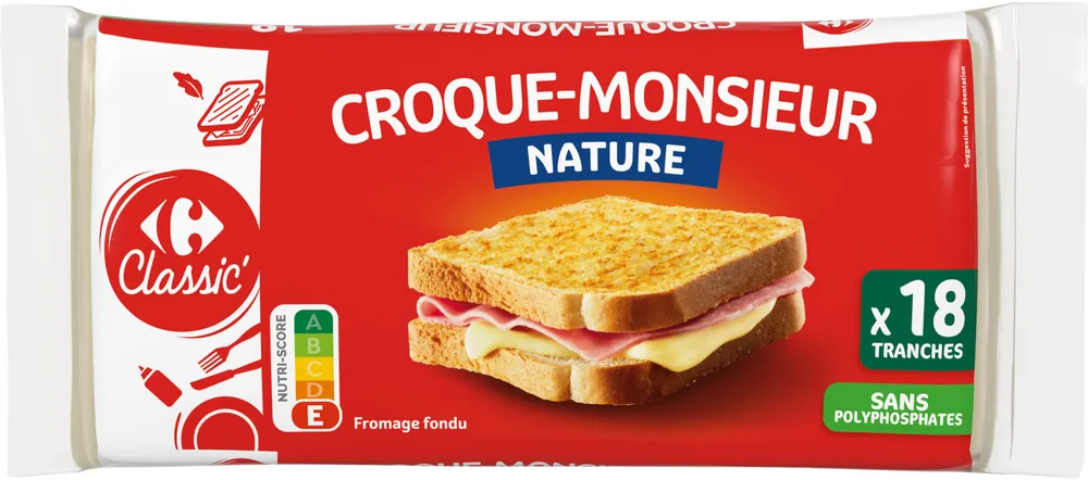 CROQUE-MONSIEUR NATURE Fromage Fondu