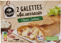 2 GALETTES Au sarrasin Chèvre, lardons