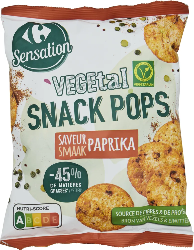 Végétal Snack pops Saveur Paprika