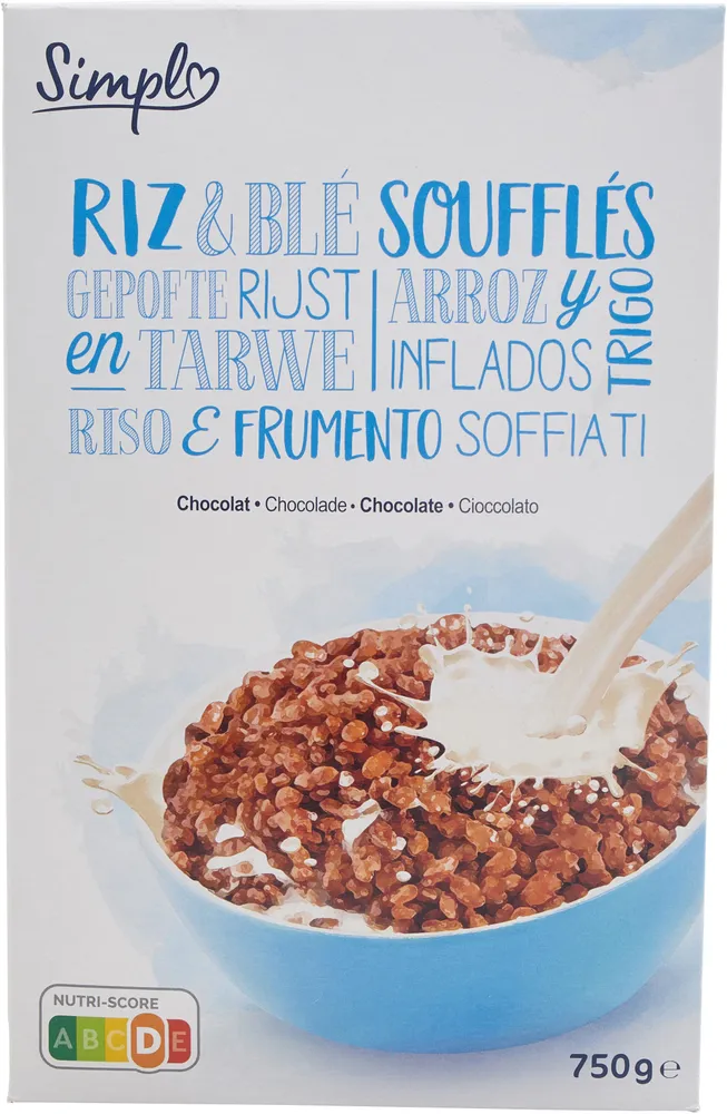 Riz et blé soufflés Chocolat