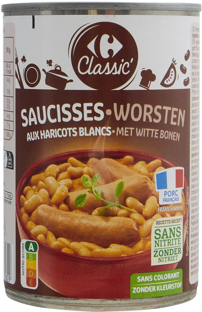 Saucisses aux haricots blancs