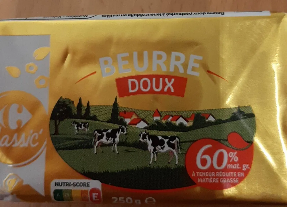 BEURRE DOUX 60% Mat.Gr. à teneur réduite en matière grasse