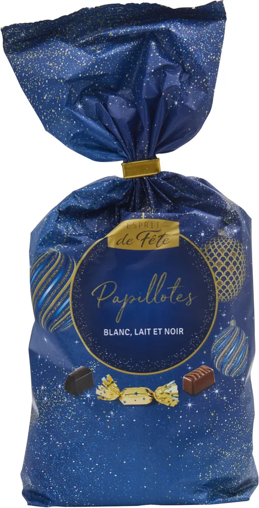Papillotes blanc, lait et noir