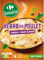Kebab de Poulet Semoule et sauce blanche