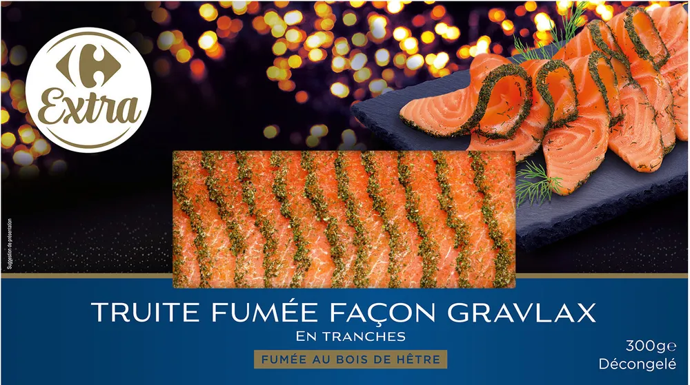 Truite fumée façon gravlax en tranches