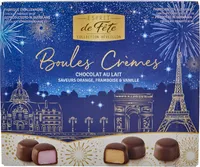 Boules Crèmes * Chocolat au lait Saveurs orange, framboise & vanille