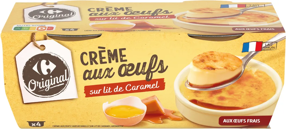 Crème aux œufs Sur lit de caramel