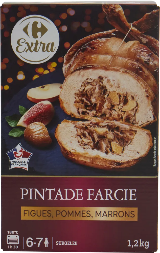Pintade farcie figues, pommes, marrons