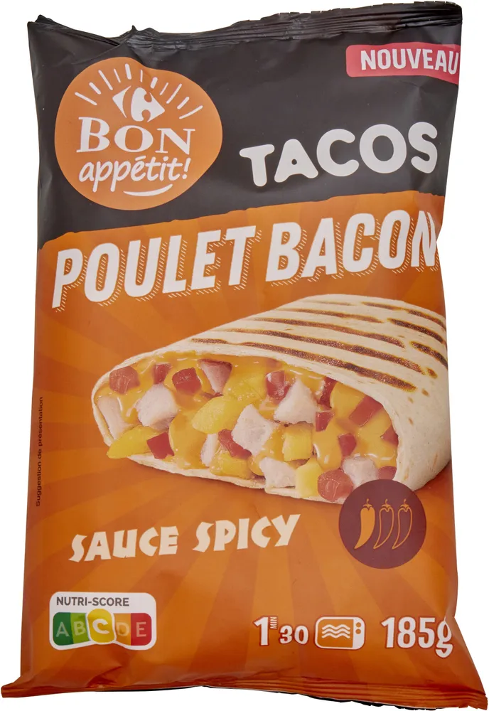 Tacos poulet bacon
