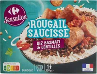 ROUGAIL SAUCISSE Riz BASMATI & LENTILLES