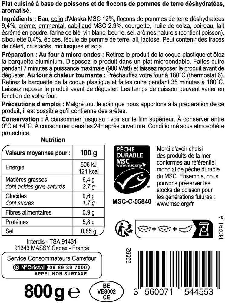 Parmentier de Poisson à la ciboulette