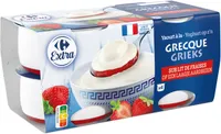 Yaourt à la GRECQUE SUR LIT DE FRAISES