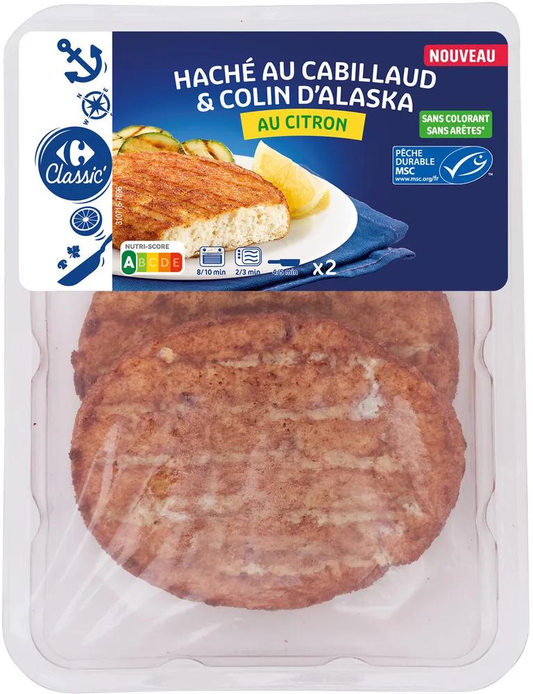 Haché au cabillaud & colin d'alaska Au citron