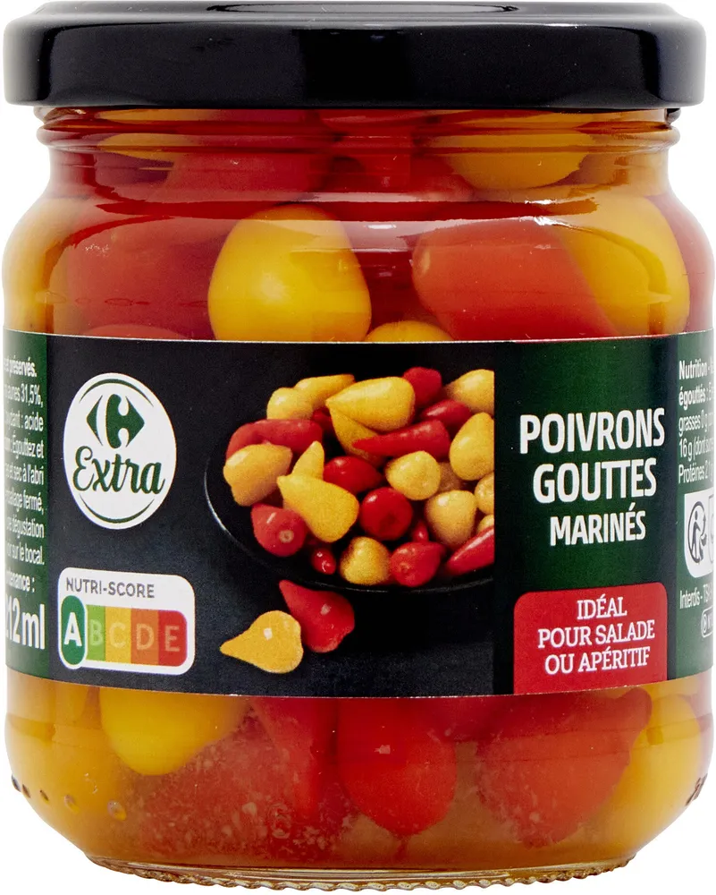 Poivrons gouttes marinés
