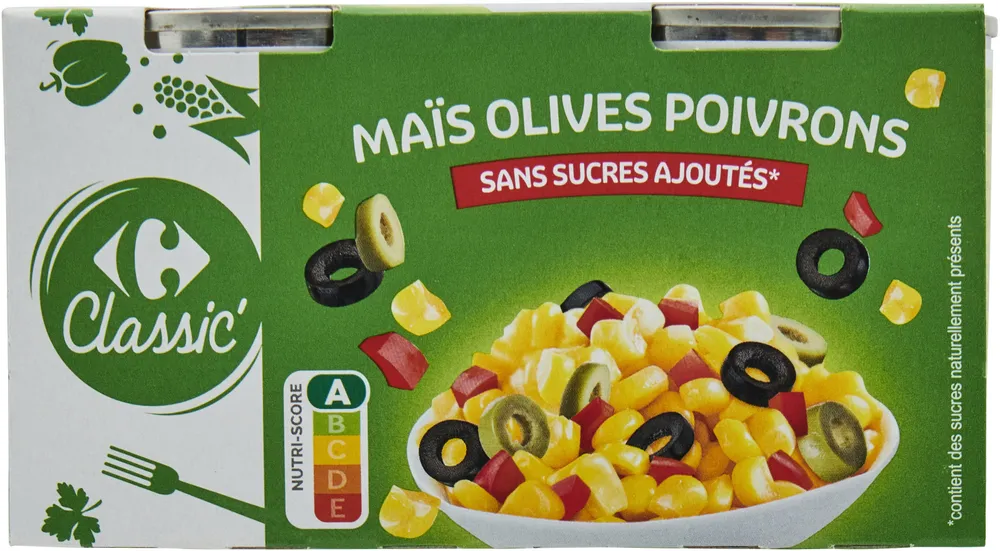 Mais olives poivrons