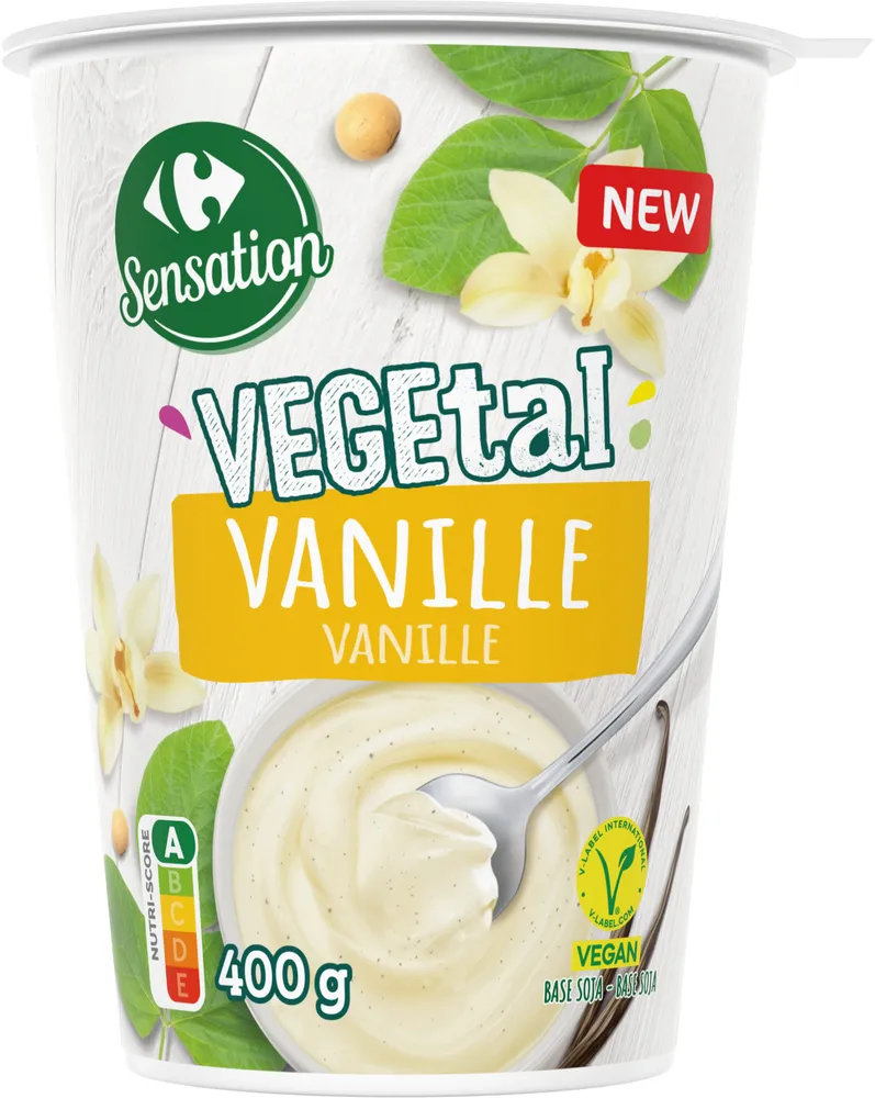Yaourt végétal fermenté, soja et vanille
