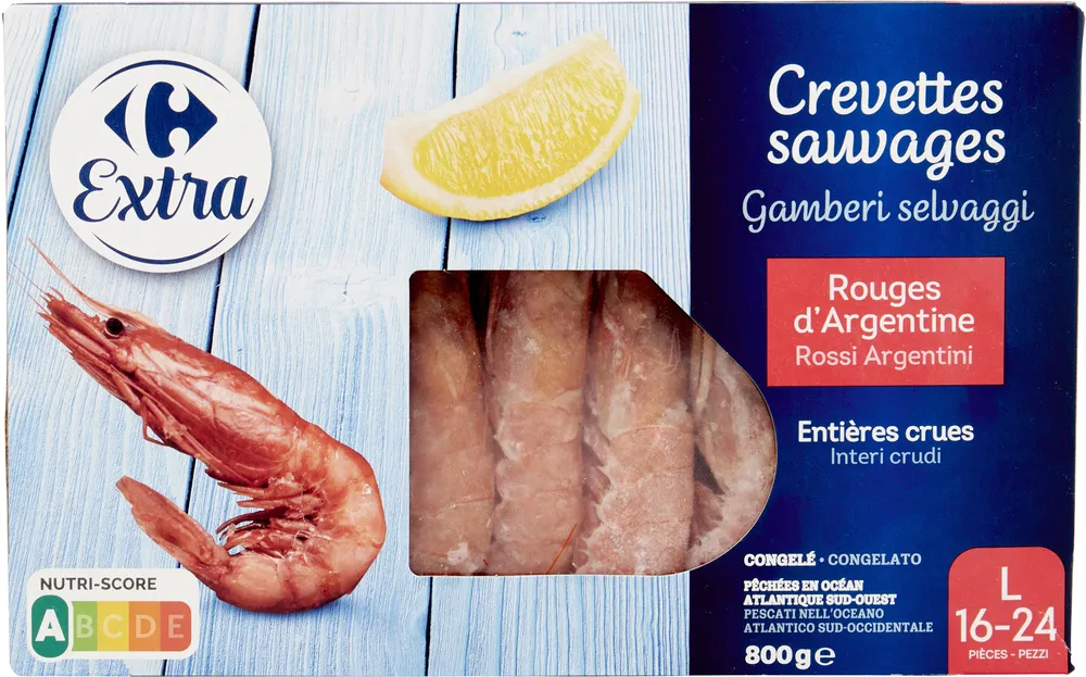 Crevettes sauvages Rouges d’Argentine crues