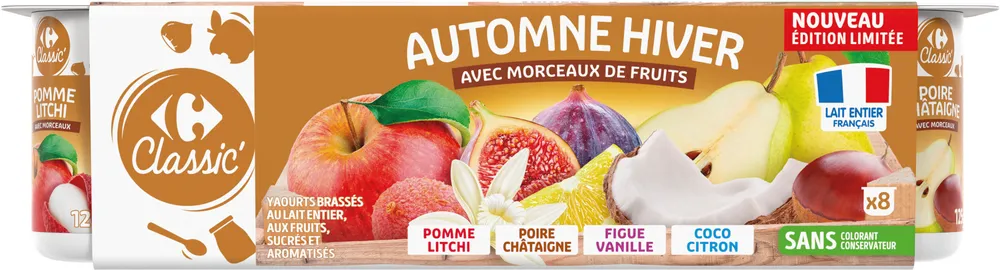 Automne hiver avec morceaux de fruits