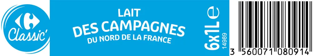 Lait des campagnes du nord de la france