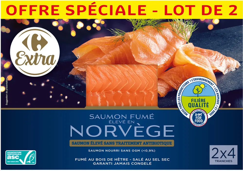 Saumon fumé élevé en norvège