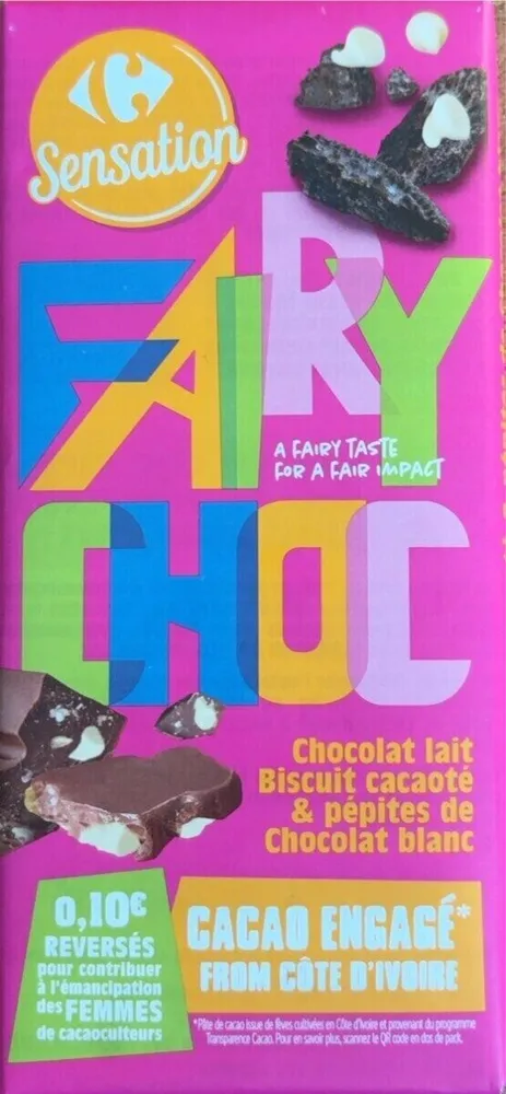chocolat lait biscuit cacaoté & pépites de chocolat blanc