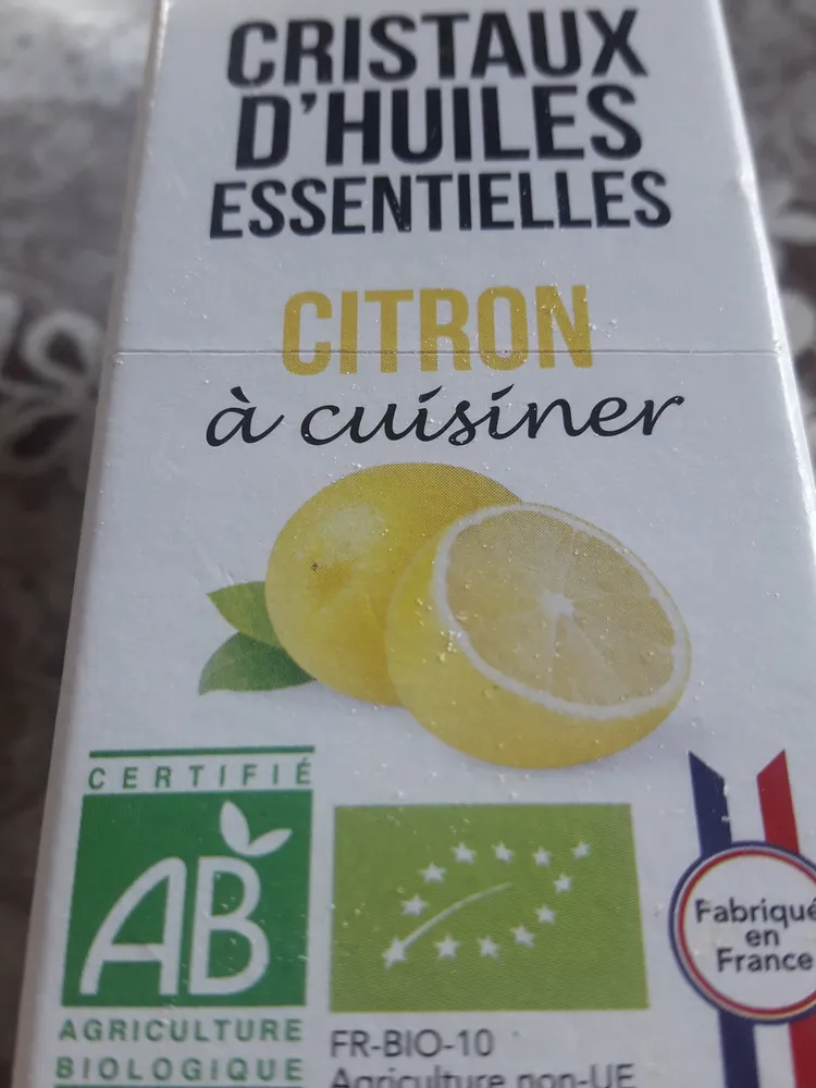 Cristaux huile essentielle citron