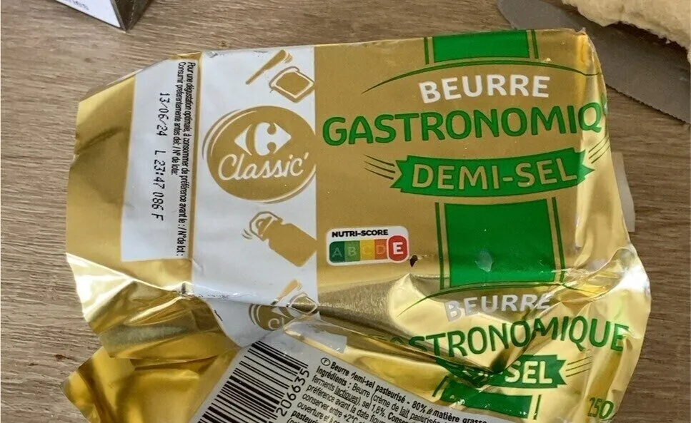Beurre gastronomique demi-sel