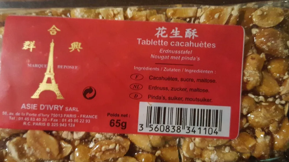 Tablette cacahuètes