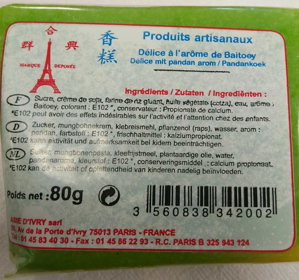 Gâteau Riz Gluant Délice Bai Toey