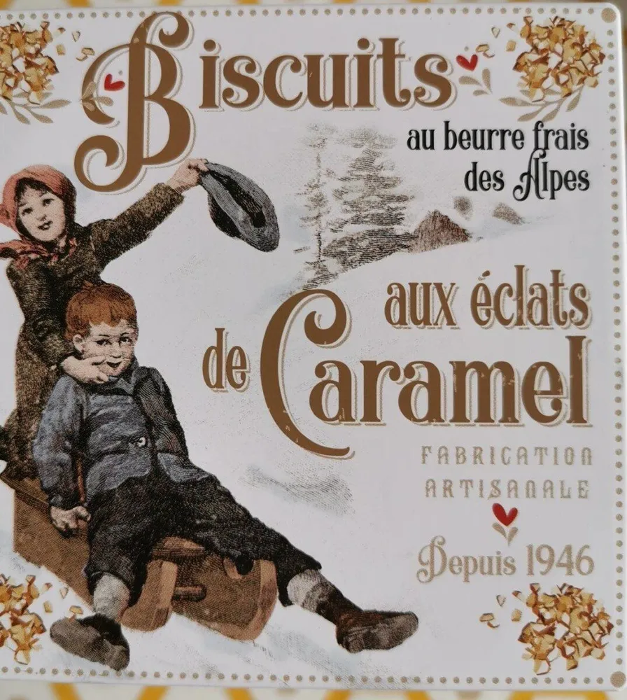 Biscuits au beurre frais des Alpes aux éclats de caramel