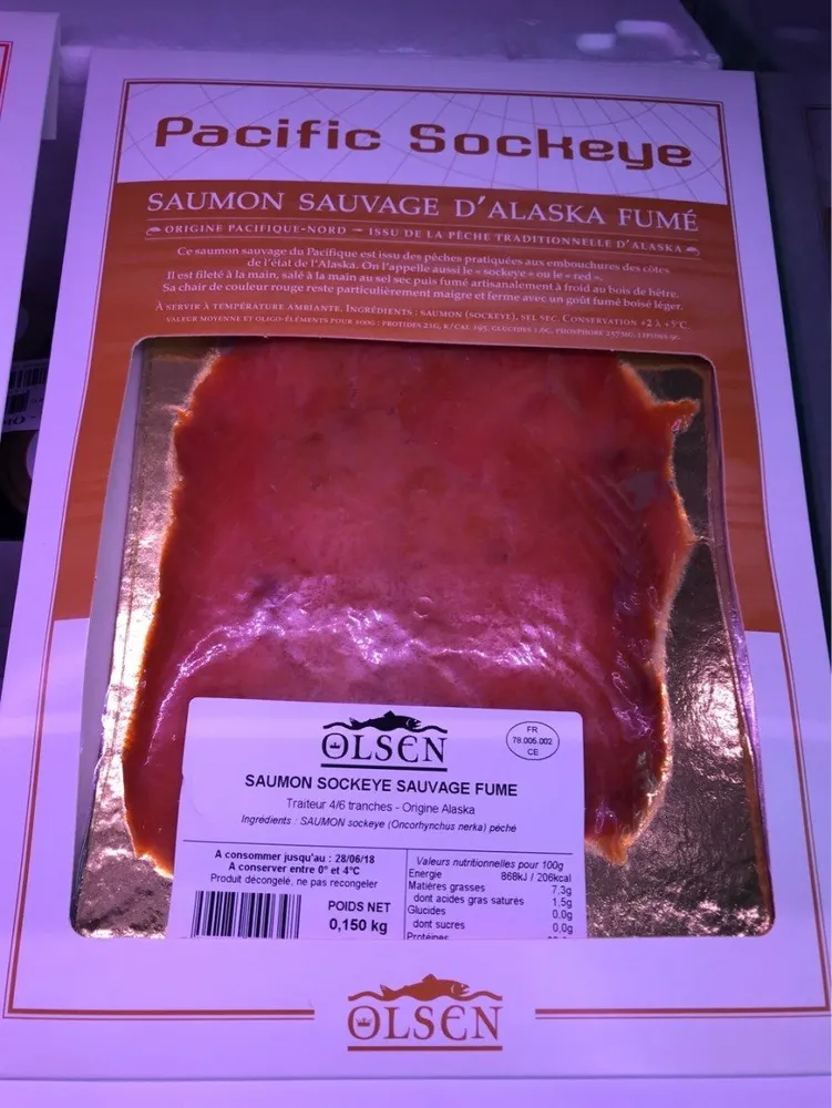 Saumon sockeye sauvage fumé