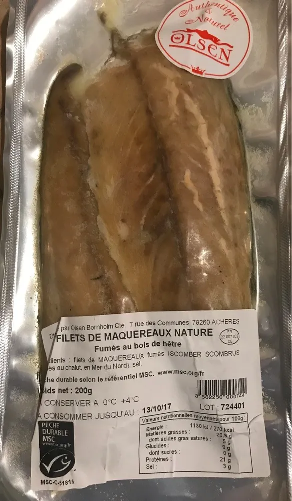 Filets de maquereaux nature