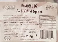 Raviolis au bœuf et légumes 4 douzaines
