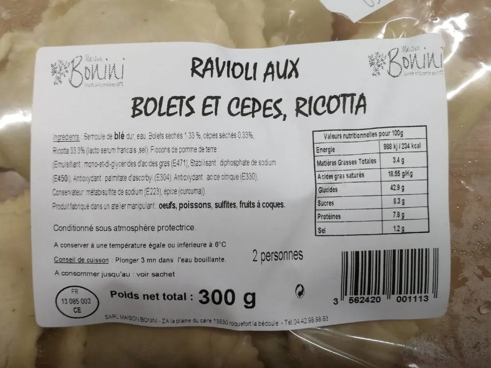 Ravioli aux bolets et cèpes, ricotta