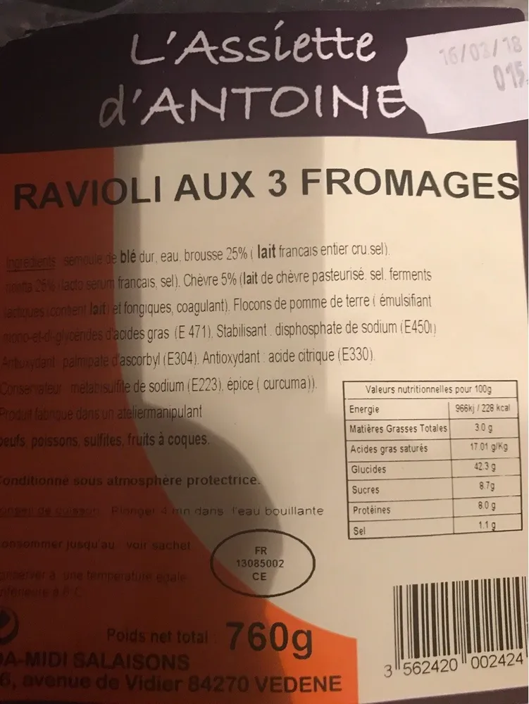 Ravioli 3 fromages