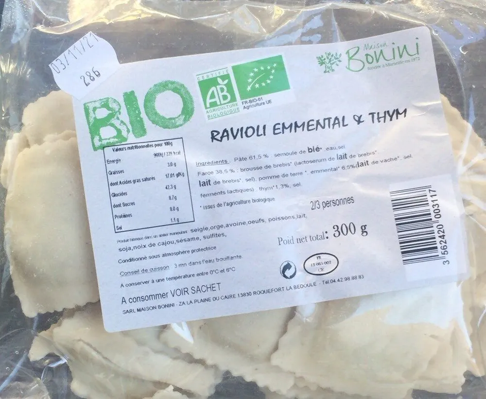 Ravioli emmental &thym