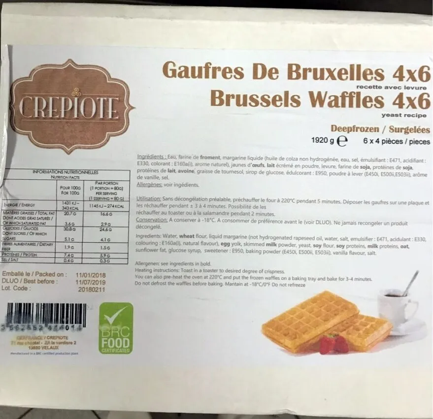 Gaufres de Bruxelles 4x6