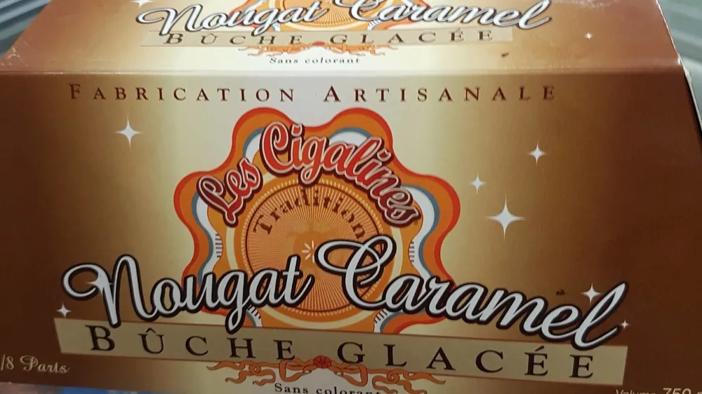 Bûche glacée nougat caramel
